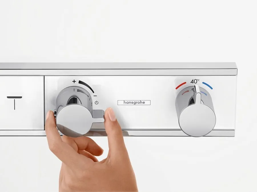 Смеситель для душа с термостатом Hansgrohe RainSelect 15357600 черный, хром