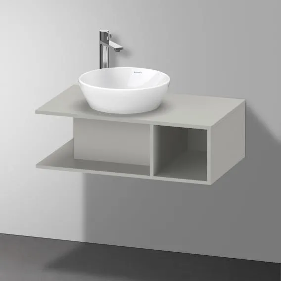 Тумба подвесная под раковину DURAVIT D-Neo DE491800707 800 мм х 480 мм, с консолью, с открытой полкой справа, бетонно-серый матовый