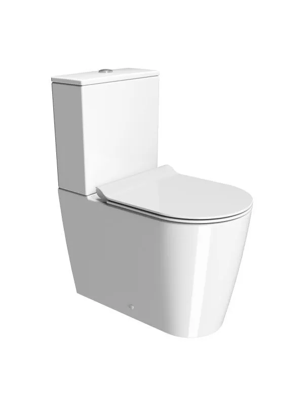 Бачок с крышкой для напольного унитаза моноблок GSI KUBE X 9481BS11 Цвет Белый глянцевый