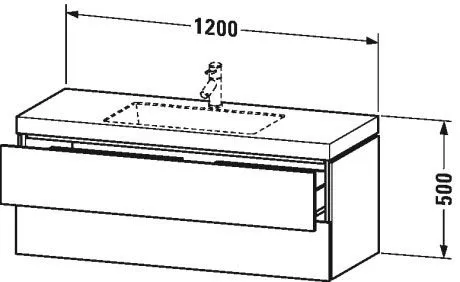 Тумба подвесная с раковиной Duravit L-Cube LC6929O7171 дуб средиземноморский