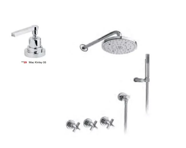 Душевой набор NICOLAZZI MAC KINLEY 05 2233CR29 с ручным душем, верхней лейкой и шлангом, хром
