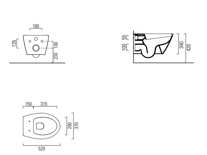 Унитаз подвесной GSI MODO 9816FR226 Swirlflush, с крепежом, чёрный матовый Ardesia