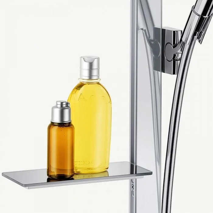 Штанга для душа HANSGROHE Unica E 27640400 с держателем для лейки, полкой и шлангом, цвет Белый/Хром