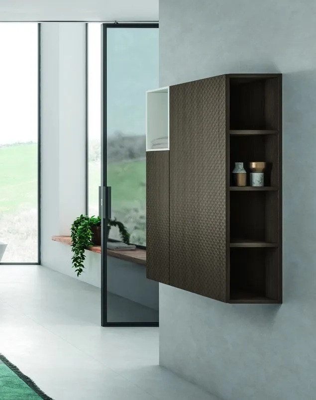 Средний шкаф для ванной комнаты BMT IKON 970 301 CHC 01 3D433    250х729х250 мм, цвет 3D Burnt Walnut