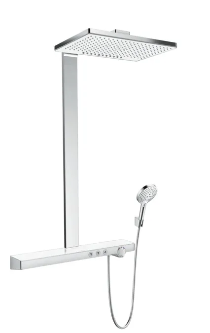Душевая панель Hansgrohe Rainmaker Select 27109400 Showerpipe 460 2jet с термостатом белый/хром