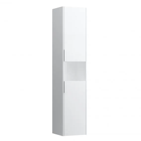 Высокий шкаф-пенал  Laufen  Base  4.0269.2.110.260.1    165 см, открытая полка, 2 дверцы с ручками, петли справа, белый матовый