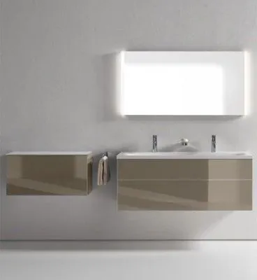 Тумба под умывальник Keuco ROYAL REFLEX 34070 140000 487 мм х 996 мм х 450 мм, корпус матовый лак/фасад стекло трюфель