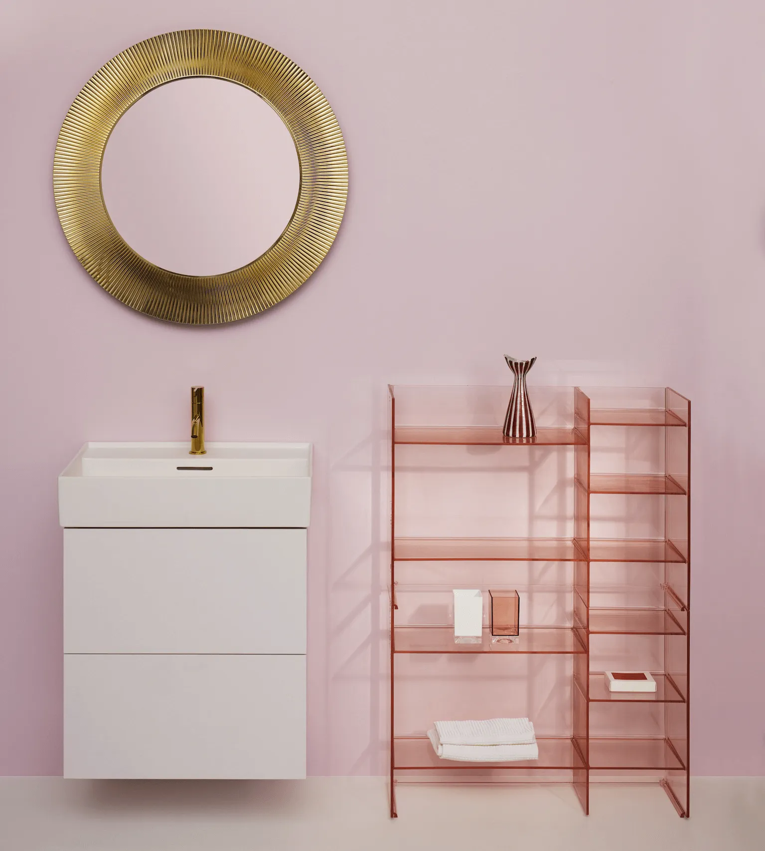 Стеллаж для ванной комнаты Kartell by Laufen   3.8933.1.093.000.1   пластик, розовый пудровый