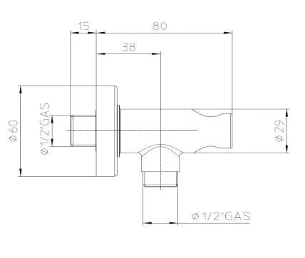 Держатель для ручного душа Bossini C12000.073 с шланговым подсоединением, чёрный матовый