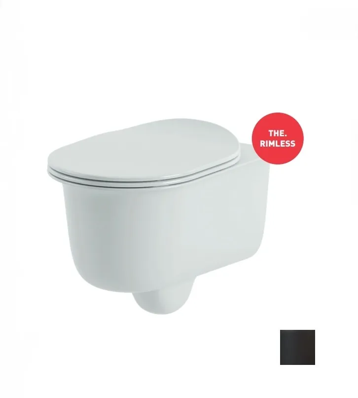 Унитаз подвесной безободковый ARTCERAM CHIC CHV001 17 00 530 мм х 380 мм, с креплением, чёрный матовый