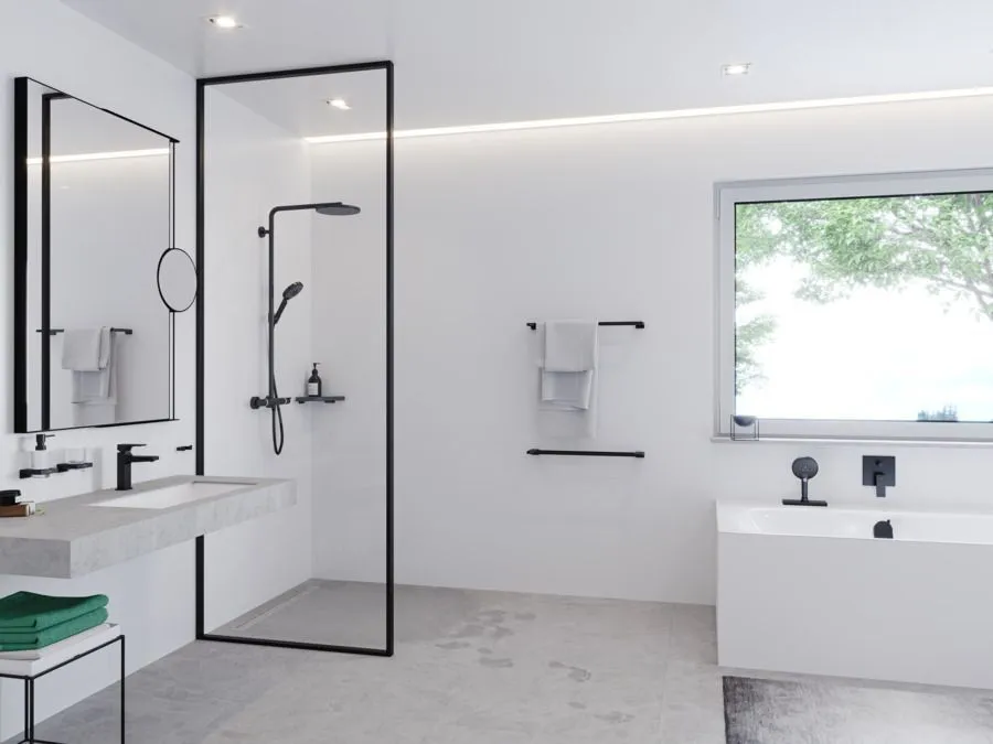 Держатель для банных полотенец HANSGROHE AddStoris 41747340 Шлифованный чёрный хром