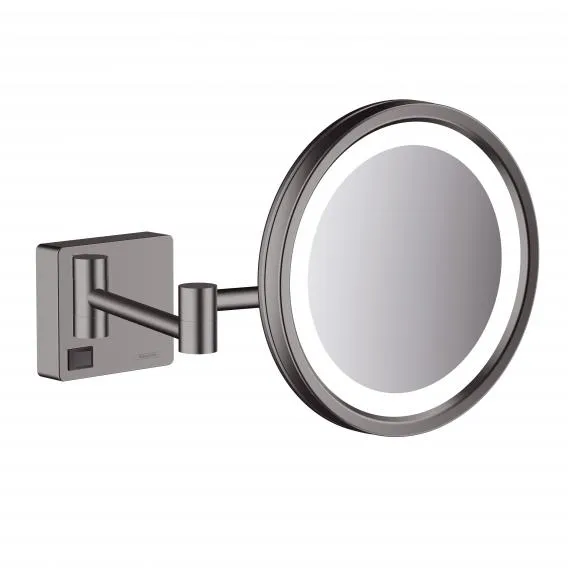 Косметическое зеркало с LED подсветкой HANSGROHE AddStoris 41790340 Шлифованный чёрный хром