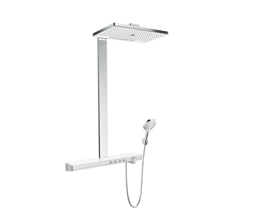 HANSGROHE Rainmaker Select Showerpipe 460 3jet 27029400 с Ecosmart 9 л/мин , цвет Белый/Хром