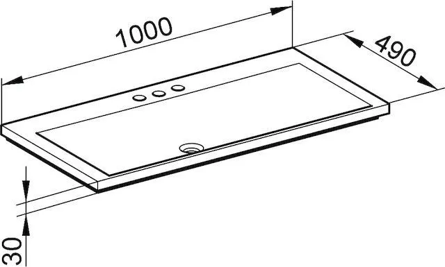 Раковина из минерального литья KEUCO Royal Reflex 34071 311003 с тремя отверстиями под смеситель, белый альпийский