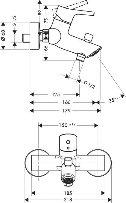 Смеситель для ванны Hansgrohe Talis S 72400000 Хром