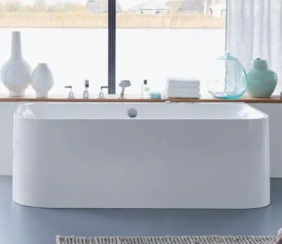 Акриловая ванна Duravit Happy D2 700318000000000 1800 х 800 пристенный вариант, c двумя наклонами для спины, с интегрированной акриловой панелью и ножками, белая