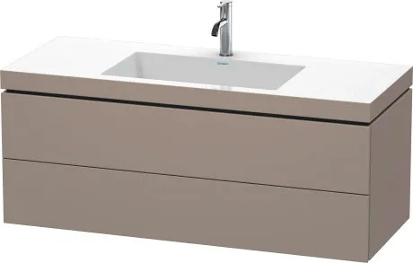 Тумба подвесная с раковиной Duravit L-Cube LC6929O4343 базальт матовый