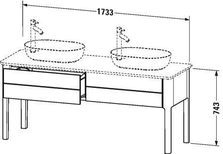 Тумба напольная под столешницу Duravit Luv LU9562B9898 темно-синий
