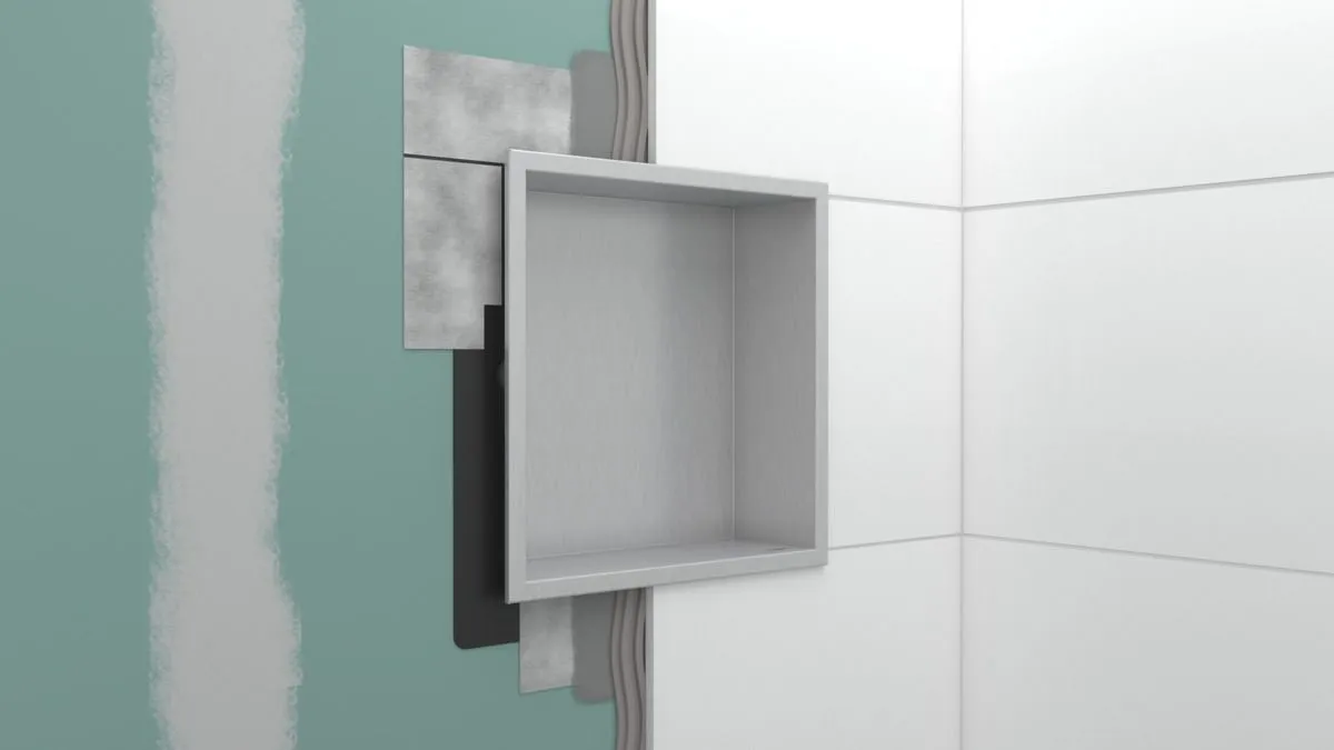 Настенный короб HANSGROHE XtraStoris Original 56064670 с интегрированной рамой 300 мм х 600 мм х 100 мм, матовый чёрный