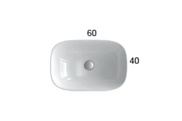 Раковина встраиваемая сверху GLOBO GENESIS GE042BI 600 мм х 400 мм х 150 мм, без отверстия под смеситель, белая глянцевая (Снимается с производства)