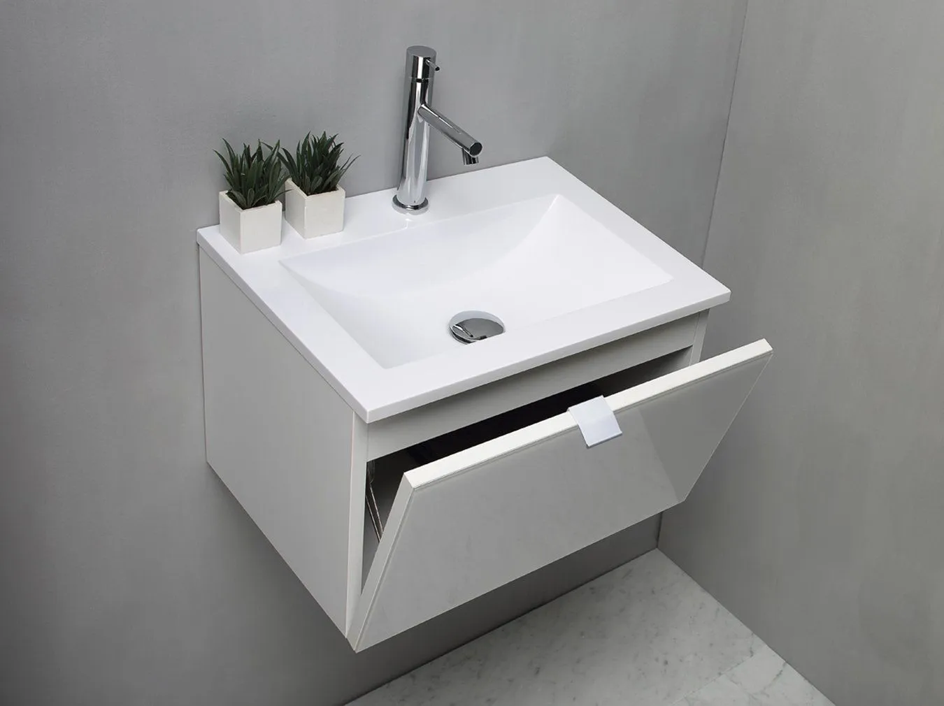 Раковина из минерального литья KEUCO Royal Reflex 34041 315000 без отверстия под смеситель, без перелива, белый альпийский