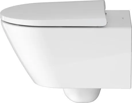 Унитаз подвесной + сиденье Duravit D-Neo Rimless 45770900A1 370 мм х 540 мм, с вертикальным смывом, без смывного края, с креплением Durafix, белый