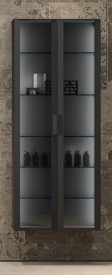 Комплект мебели BMT BLEUS 4.0  BL4-10.1  700х1701х250 мм шкаф высокий, ручки металлические, цвет Burnt Walnut/Nero Opaco
