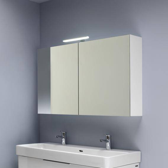 Зеркальный шкаф  с подсветкой  Laufen  Base  4.0290.2.110.260.1    120 см,  2 дверцы, розетка, корпус белый матовый