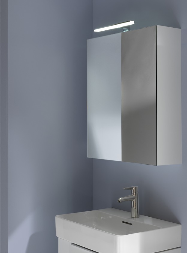 Зеркальный шкаф с подсветкой  Laufen Base   4.0275.2.110.261.1  60 см, белый глянцевый,  дверца справа 
