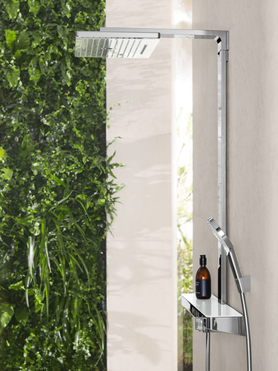 Душевая система с термостатом  и ручным душем HANSGROHE Rainmaker Select Showerpipe 460 2jet 27028400 с Ecosmart 9 л/мин , цвет Белый/Хром