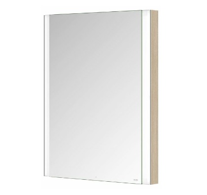Правый зеркальный шкаф с подсветкой для встраиваемого монтажа KEUCO Somaris 14511 851100 115 мм х 600 мм х 710 мм, с 1 поворотной дверцей, цвет корпуса под Светлый дуб