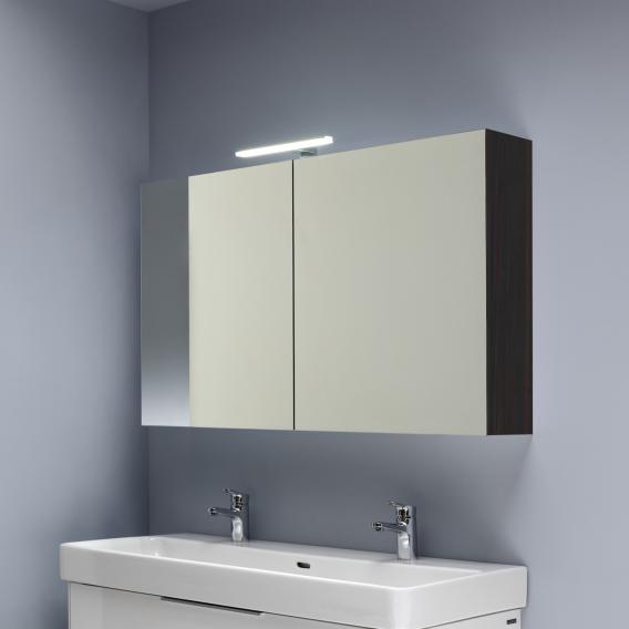 Зеркальный шкаф  с подсветкой  Laufen  Base  4.0290.2.110.263.1    120 см,  2 дверцы, розетка, корпус темный вяз