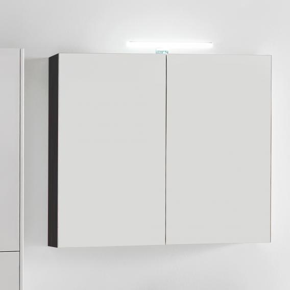 Зеркальный шкаф  с подсветкой  Laufen  Base  4.0280.2.110.263.1    80 см,  2 дверцы, розетка, корпус темный вяз