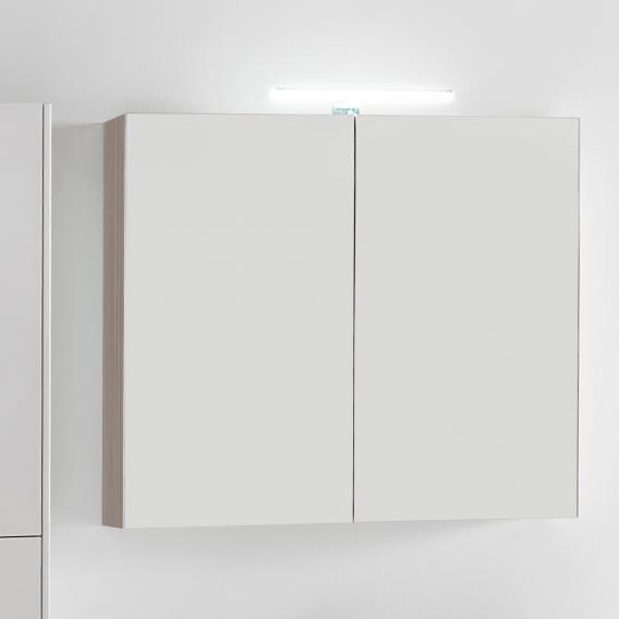 Зеркальный шкаф  с подсветкой  Laufen  Base  4.0280.2.110.262.1    80 см,  2 дверцы, розетка, корпус светлый вяз