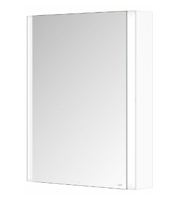 Правый зеркальный шкаф с подсветкой для настенного монтажа KEUCO Somaris 14501 511100 127 мм х 600 мм х 710 мм, с 1 поворотной дверцей, цвет корпуса Белый матовый