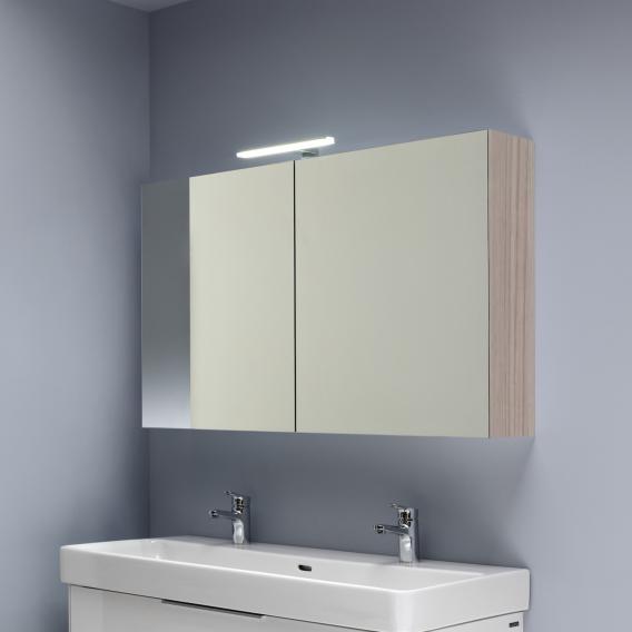 Зеркальный шкаф  с подсветкой  Laufen  Base  4.0290.2.110.262.1    120 см,  2 дверцы, розетка, корпус светлый вяз