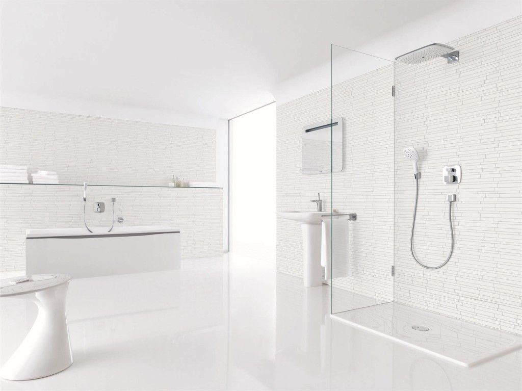 Термостат для ванны встраиваемый Hansgrohe PuraVida 15775400 с запорным вентилем белый/хром